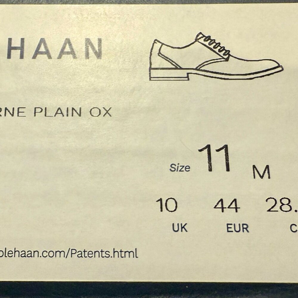 Cole Haan Hawthorne Oxford Shoes – Black – Size 11M